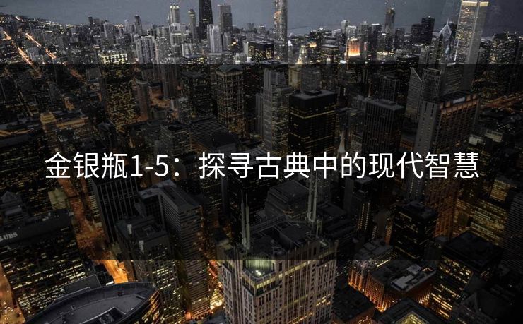 金银瓶1-5:探寻古典中的现代智慧 金银瓶1-5:探寻古典中的现代智慧